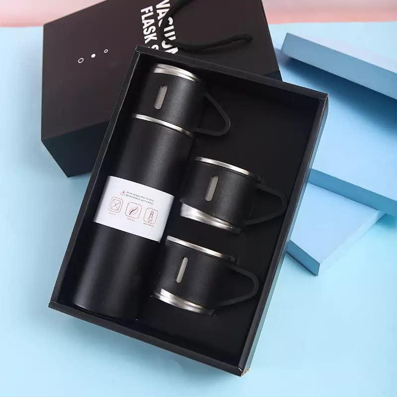 Flask Set With 3 Steel Cups