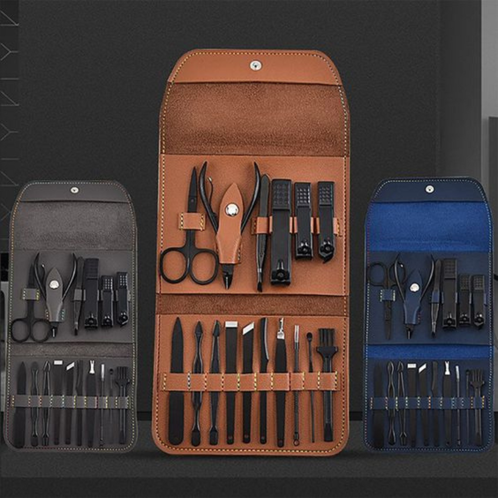 16 In 1 Portable Nail Care Set With Leather Pocket (Primium Quality)